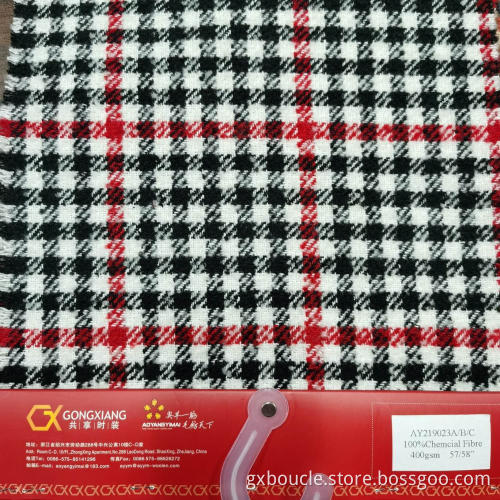 Boucle mode tartan design med öglor garn tyg